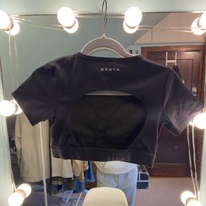 NVGTN Black open back Tee